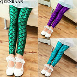 Girls Leggings Mermaid Leggings Girls Pants Kids Girl Colorful Shiny Scale