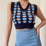 Retro V-neck Short Cute Vest Knitted Vest