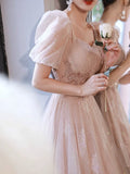 Plus Size Temperament Champagne Art Exam Princess Dress Evening Dress