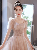 Plus Size Temperament Champagne Art Exam Princess Dress Evening Dress