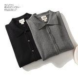 Polo Three-Dimensional  Inner Knitted Cardigan