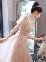 Plus Size Temperament Champagne Art Exam Princess Dress Evening Dress