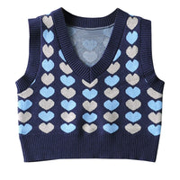 Retro V-neck Short Cute Vest Knitted Vest