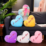 Light Up LED Love Heart Plush Toy Soft Plush Stuffed Luminous Love Throw Pillow