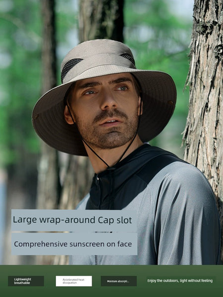 Sun Hat Men's  Women's Breathable UV-Resistant Outdoor Mountaineering Fishing Big Brim