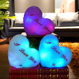 Light Up LED Love Heart Plush Toy Soft Plush Stuffed Luminous Love Throw Pillow