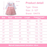 Girls Rabbit Cartoon Flare Sleeve  Princess Dresse   Cake Tutu Dress 3-8Y