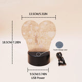 Heart 3D  Bedside Table Lamp LED I Love You 7 Colors Touch Night Light