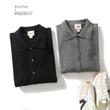 Polo Three-Dimensional  Inner Knitted Cardigan