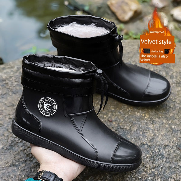 Men Winter Fleece-Lined Warm Site Fishing Rain Shoes