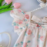 Girls' Dress With Ruffles Flying Sleeves