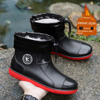 Men Winter Fleece-Lined Warm Site Fishing Rain Shoes