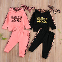 baby Girl PCS Sets Leopard Letter Hooded Tracksuit Set