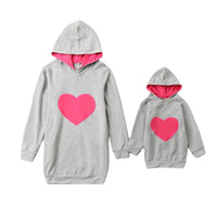 Parent-child Tops Heart-shaped Hooded