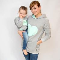 Parent-child Tops Heart-shaped Hooded