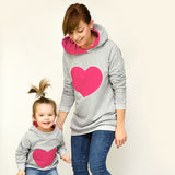 Parent-child Tops Heart-shaped Hooded