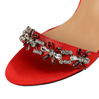 9cm Pointer toe Crystal Strap Stiletto Heels