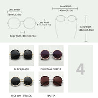 Classic Men Women Gorgeous Round Frame  Punk Style New Metal Polarized