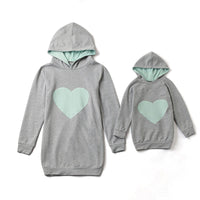 Parent-child Tops Heart-shaped Hooded