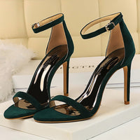 9cm Pointer toe Crystal Strap Stiletto Heels