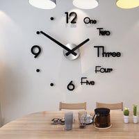 3D Wall Clock Modern Design DIY Acrylic Stickers