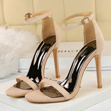 9cm Pointer toe Crystal Strap Stiletto Heels