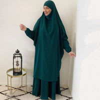 jilbab 2 piece set Muslim Abayas Sets Islamic Clothes Robe