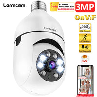 3MP E27 Bulb Camera WiFi Indoor Video Surveillance 1080P Home Security Monitor Full Color Night Vision Auto Tracking Carecam Pro