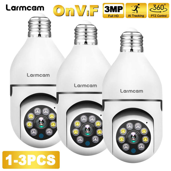 3MP E27 Bulb Camera WiFi 1/2/3 Pcs Auto Tracking Indoor Video Surveillance